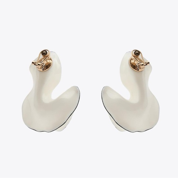 Zara White Sculptural Resin Earrings - Picture 3 of 8